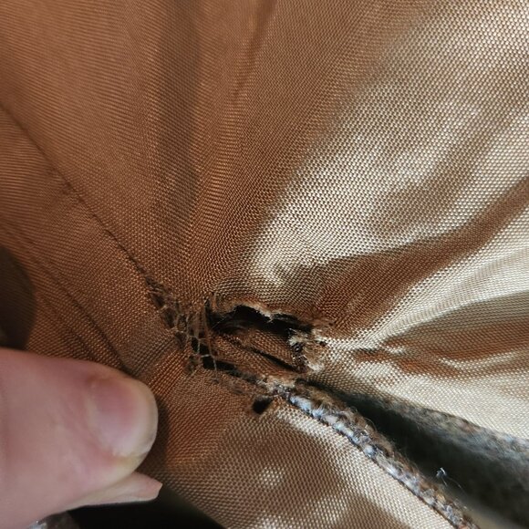 Vintage Tailored Classics Levis Mens 44L Brown Tweed Wool Sports Coat Elbow FLAW - Picture 5 of 13